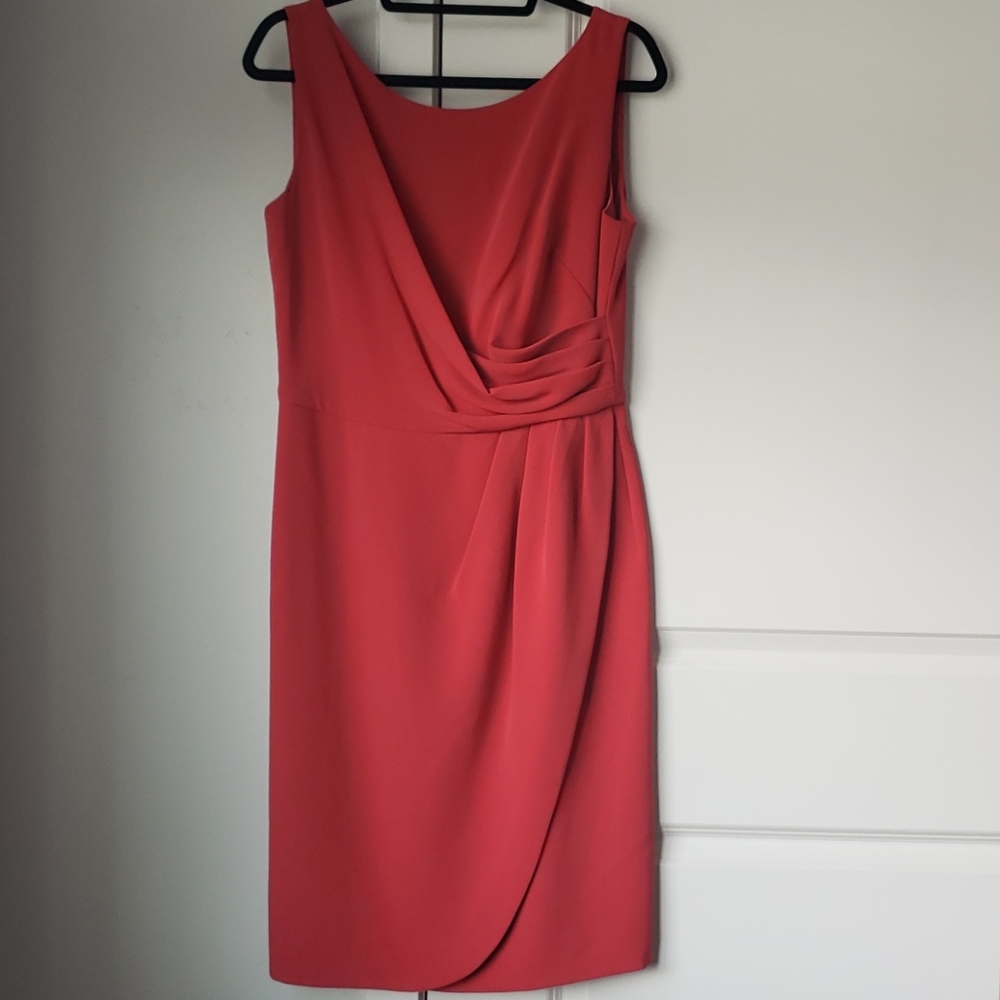 Talbots Sleeveless Wrap Low Back Sheath Dress